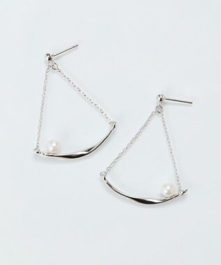  【金属アレルギー対応】スライヴパールトライアングルピアス　シルバー/ニッケルフリー