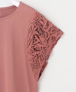 ANY SIS S 袖モチーフレース カットソー テラコッタ