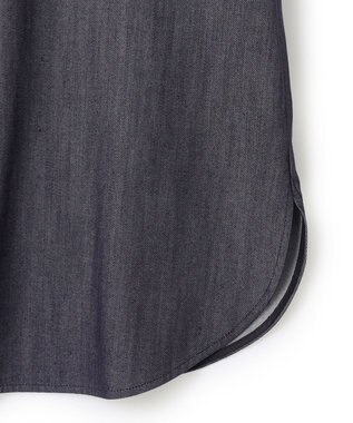 ICB 【洗える】リアクティブソフトデニム バンドカラーシャツ インディゴ系