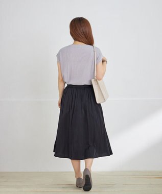 Tiaclasse L パニエ付きフレアスカート ブラック