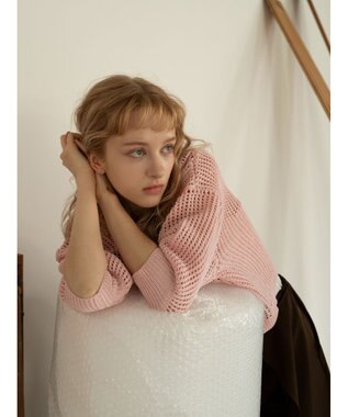 Te chichi スパンコールメッシュハーフスリーブニット《2025Autumn catalog item》