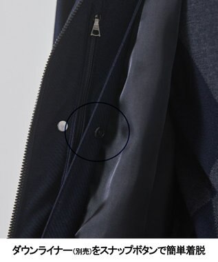 GOTAIRIKU 25年新作/3シーズン対応【仕事で着用可】メランジカルゼ フーデッドブルゾン_無地 ネイビー系