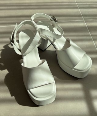 WEGO ストーム付きヒールサンダル ホワイト