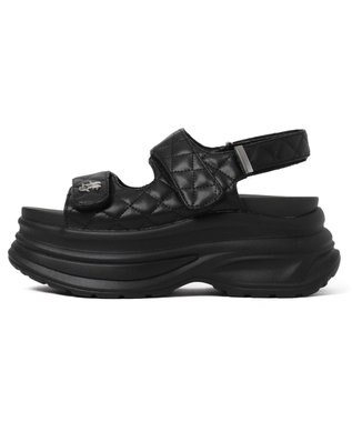 WEGO 【MLサイズ展開】厚底キルティングサンダル ブラック