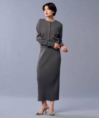 uncrave 【手洗い可】スムース ニット リブ スカート（uncrave STANDARD） スレート