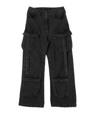 WEGO マルチポケットデニムパンツ デニムブラック