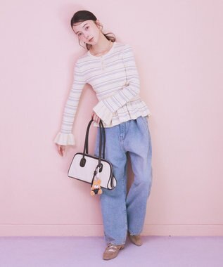 earth music&ecology Ｗリボンパンプス Beige