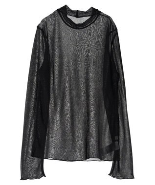 earth music&ecology シアーハイネックメロープルオーバー Black