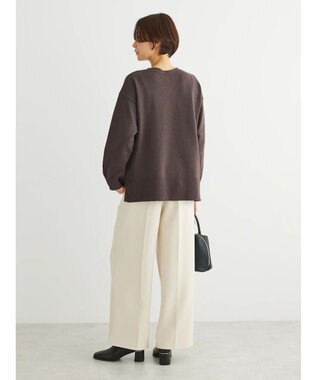 Green Parks もちやわ　Ｖネック前後差プルオーバー Brown