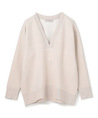 UNFILO スポンジニット ディープネック グレージュ