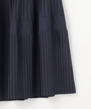 ANY SIS L プリーツ切替 スカート ネイビー