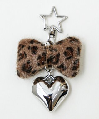 WEGO レオパードリボンキーホルダー ダークブラウン