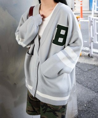 WEGO レタードカーディガン グレー