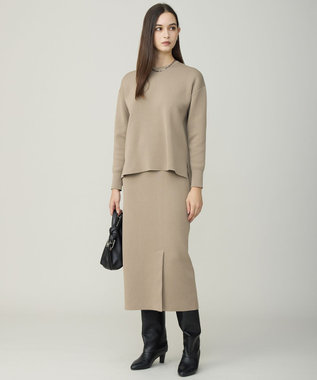 ICB コットンポリエステルスムース  プルオーバー ニット クレイカーキ