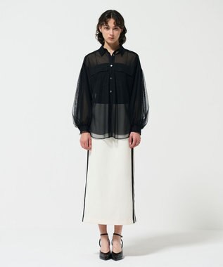 GRACE CONTINENTAL チュールレイヤードシャツ ブラック