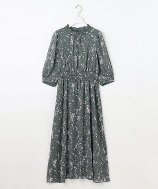 ANY SIS 【洗える】ニュアンスプリント ワンピース グリーン系