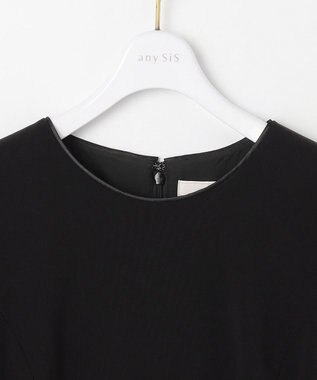 ANY SIS L 【洗える】セレモニーダブルクロス ワンピース ブラック