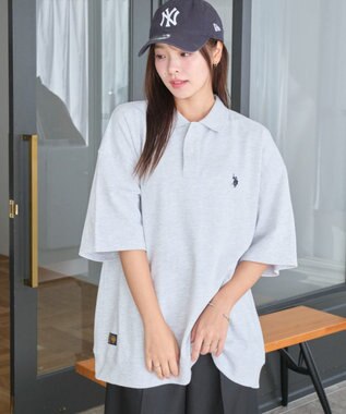 WEGO 【ユニセックス着用ITEM/MLサイズ展開】別注USPOLO　ヘビーウェイトポロT アッシュグレー