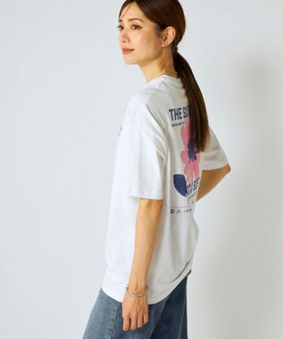OP／FILA 【Ocean Pacific】フラワーバックプリントTシャツ ホワイト
