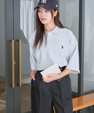 WEGO 【ユニセックス着用ITEM/MLサイズ展開】別注USPOLO　ヘビーウェイトポロT アッシュグレー