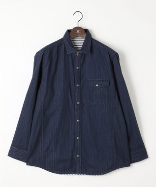 JOSEPH ABBOUD 【キングサイズ・2WAY】リバーシブル シャツ ネイビー系