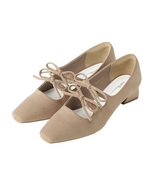 earth music&ecology Ｗリボンパンプス Beige