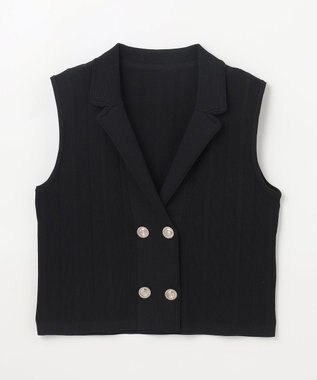 GRACE CONTINENTAL ダブルフロントニットジレ ブラック