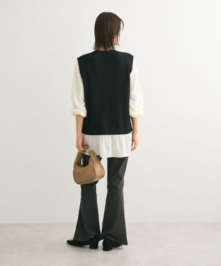 Green Parks 布帛ドッキングニットチュニック Black