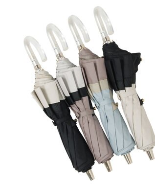 MOONBAT 【遮光/晴雨兼用日傘】LANVIN en Bleu (ランバン オン ブルー)ビジューリボン 遮熱 UV 折りたたみ傘 楽折 モカブラウン