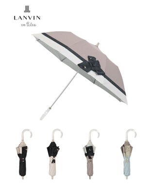 MOONBAT 【遮光/晴雨兼用日傘】LANVIN en Bleu (ランバン オン ブルー)ビジューリボン 遮熱 UV 折りたたみ傘 楽折
