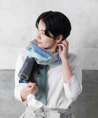 POLS 播州織 極細コットンストール Sサイズ ブルー