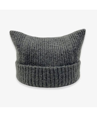 林八百吉商店 un chapeau  ネコ耳ニットワッチ チャコール