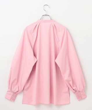 #Newans 【アイロンいらず】ロングピンタックブラウス ピンク