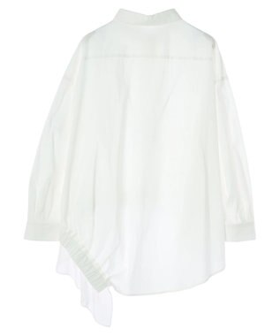 YECCA VECCA シアーMIXアシメシャツ Off White