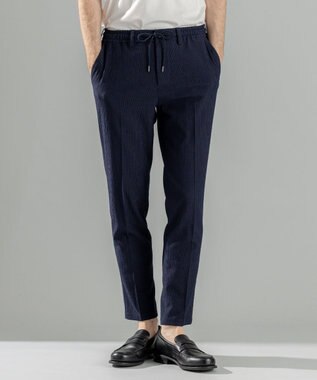 JOSEPH HOMME ＜新色追加＞新素材【通気性/ストレッチ】トリコサッカーストレッチ ドロスト付テーパードパンツ /  PEGG CONVERTIBLE ネイビー系
