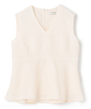 BEIGE， 【S-size】PINE / ペプラムブラウス Ecru