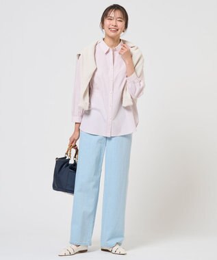 J.PRESS LADIES 【2way】ギャザーバンブー トート バッグ ネイビー系