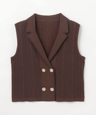 GRACE CONTINENTAL ダブルフロントニットジレ ブラウン