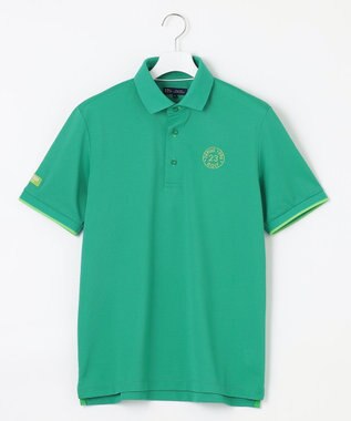 23区GOLF 【MEN】ポリエステルカノコ 半袖ポロシャツ ピーコックグリーン系