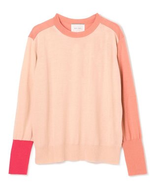 BEIGE， 【洗える】BURNET / カラーミックスクルーネックトップス Nude×Salmon×Pink