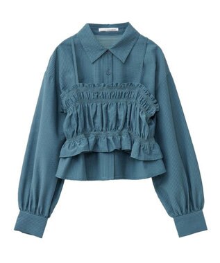 Green Parks ・ＥＬＥＮＣＡＲＥ　ＤＵＥ　ビスチェ付ショートシャツ Green