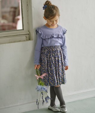 組曲 KIDS 【110-140cm】プチフルール カットソー アイリス系