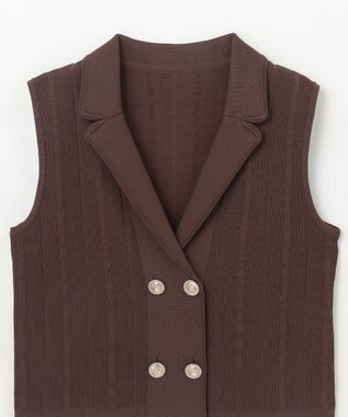 GRACE CONTINENTAL ダブルフロントニットジレ ブラウン
