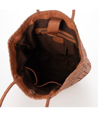 UNBILLION ペルケ perche / 牛革メッシュ編みトートL ブラウン