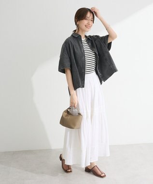 Green Parks ライトデニム５分袖シャツ Black