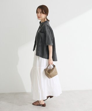 Green Parks ライトデニム５分袖シャツ Black