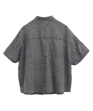 Green Parks ライトデニム５分袖シャツ Black