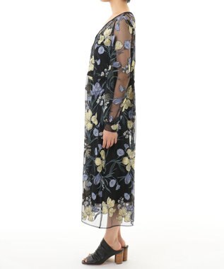 GRACE CONTINENTAL レザースタックヒールサンダル ブラック