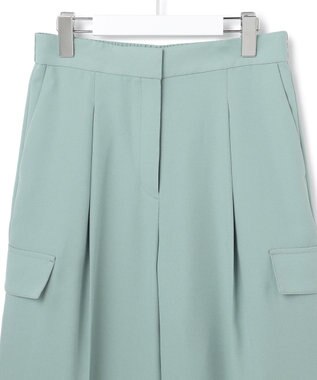 ICB FluidBackSatin ワイドストレートカーゴパンツ ダークセージ