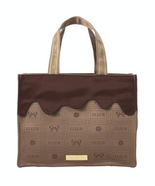 Maison de FLEUR FLEURチョコレートスクエアトートバッグ Brown